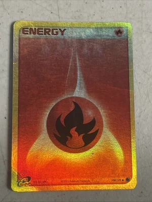 1x Fire Energy - 108/109 - Common - Reverse Holo Heavily Played Pokemon EX - Rub - Image 1 of 2