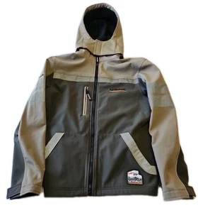 Uhaul Jacket Medium Green Tan Softshell Coat Windbreaker Reflective Work - Picture 1 of 13