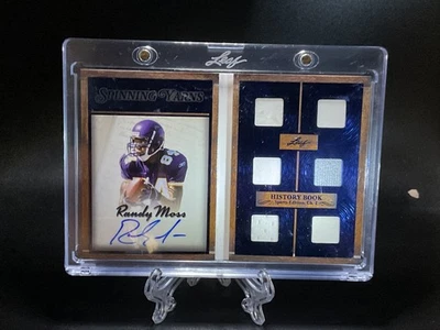 2025 Leaf History Book - Randy Moss /5 spinning yarns auto patch blue foil - Image 1 of 4