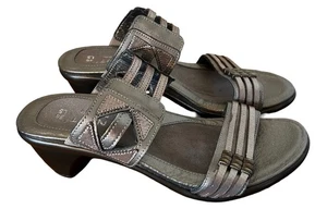 Naot Leather Sandals EUR 36 US 5.5 Pewter Wedge Slide Womens - Picture 1 of 5