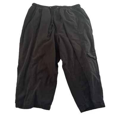 Pantalones capri blancos ciervo para mujer 16W negros con cordón cintura elásticos informales Foto 1 de 4