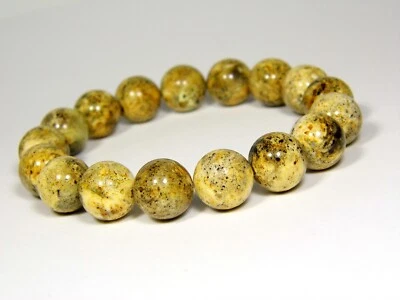Pulsera ámbar báltico 6,3" cuentas redondas prensadas piedra preciosa 4374 Foto 1 de 4