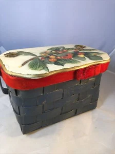 Basket Purse Handle 3D Cherry Hinged Top beautiful vintage - Picture 1 of 11