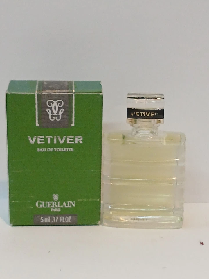 Vetiver by Guerlain 0,17 FL oz/5ML EDT Splash MINIATURA Vintage - Imagem 1 de 3