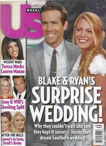 Ryan Reynolds Blake Lively Wedding US Weekly Magazine 9/24/2012 🤑 - Picture 1 of 3
