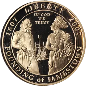 2007-W Jamestown Commemorative Gold $5 NGC PF70 Ultra Cameo - STOCK - Picture 1 of 4