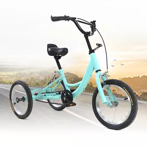 14 Zoll Dreirad 3 Räder Single Speed Kinderfahrrad Fahrrad mit Warenkorb - Bild 1 von 18