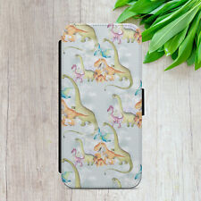 FLIP CASE FOR IPHONE SAMSUNG HUAWEI DINOSAUR DINO BOY GIFT WALLET PHONE COVER
