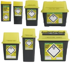 Sharps Waste Bin Box Sharpsafe 0.2 - 13L Medical Lab Supplies Disposables Travel - Picture 1 of 23