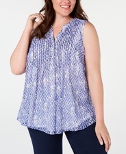 Charter Club Womens Dotted Wrap Top Blue Size X Small main image 0