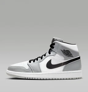 Nike Air Jordan 1 Mid Sneakers Shoes Light Smoke Gray/White 554724-092 US 7-12 - Picture 1 of 8