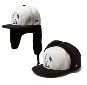 NEW ERA 59 Fifty Dog Ear Cap PEANUTS Snoopy White x Black Visor 14344560 - Picture 1 of 24