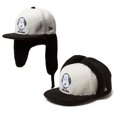 NEW ERA 59 Fifty Dog Ear Cap PEANUTS Snoopy White x Black Visor 14344560 - Image 1 of 4