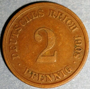 Germany 2 Pfennig 1908 G Wilhelm II KM# 16 - Picture 1 of 2