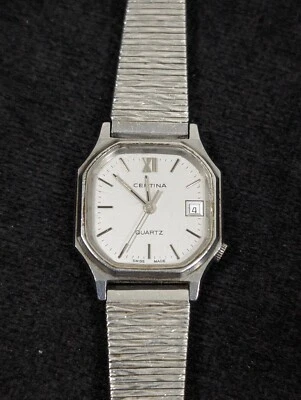 Reloj De Colección Certina Para Mujer Hecho en Suiza Tono Plateado Indicador de Fecha 7 Joyas 6 pulgadas Foto 1 de 4