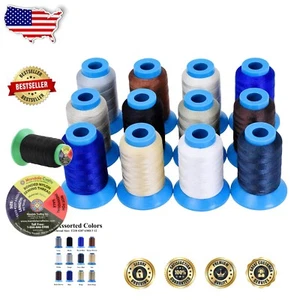 1080 YD Heavy-Duty Nylon Thread - 12 Neutral Colors for Sewing Machines & Crafts - Picture 1 of 10