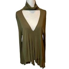 Free People Uptown turtleneck V  Tunic TOP Army Green size S/P