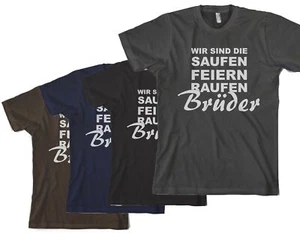 Herren T-Shirt Männer On Tour Saufen Laufen Raufen - Picture 1 of 1