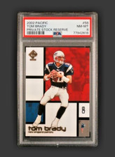 2002 Pacific Private Stock Reserve NFL 58 Tom Brady PSA 8 New England Patriots