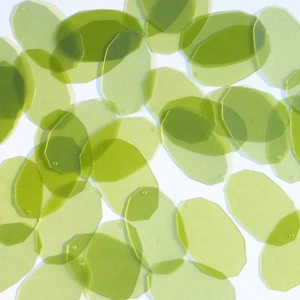 Lentera ovalada gema facetaria 1,25" verde manzana transparente brillante mate reversible - Imagen 1 de 2