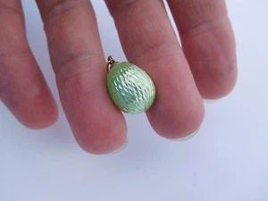 Imperial Fab 1900 14K 56 Gold Lime Green Enamel Easter Egg Charm Pendant ! - Picture 1 of 11