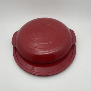 Emile Henry Flame Red Ceramic Tart Tarte Tatin 2 Piece Set Cook/Serve Bake Dish - Picture 1 of 8