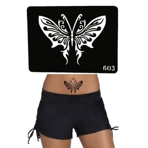Henna Tattoo Schablone Airbrush Stencil Selbstklebend Schmetterling - Bild 1 von 3