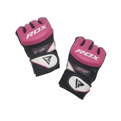 RDX MMA Gloves Pink & Black Women's Small Grappling Gloves, Boxing Training - Image 1 of 4