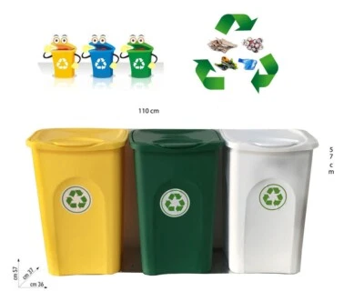 STEFANPLAST Imperdibile pattumiera pattumiere tris secchio bidone raccolta differenziata 3