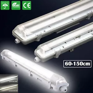 SET LED Lámpara de Humedad Lámpara de Bañera IP65 + T8 LED 60/120/150cm G13 Lámpara de Oficina - Imagen 1 de 31