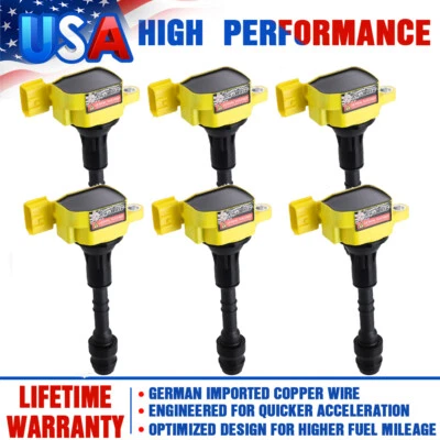 6 Ignition Coil Pack For Nissan Altima Maxima Quest Murano 3.5L V6 UF349 C1406 - Image 1 of 4