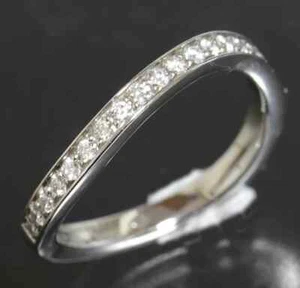 CHANEL Ruban Half-Diamond Platinum 950 Ring EU47 US4.25 AUTHENTIC 4455A - Picture 1 of 6