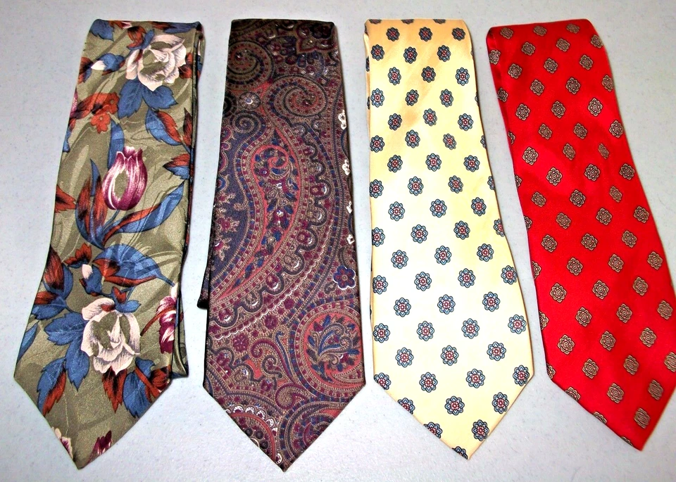 4 PIERRE CARDIN Silk NECKTIES Multi-Color Classic (57-60 in) 3 Paisley 1 Floral - Image 1 of 4