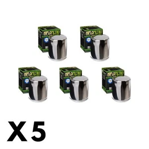 5 Pack Hiflo Chrome Oil Filter for Harley 1870 Softail Fat Boy 114/FLFBS 2018-20 - Picture 1 of 1