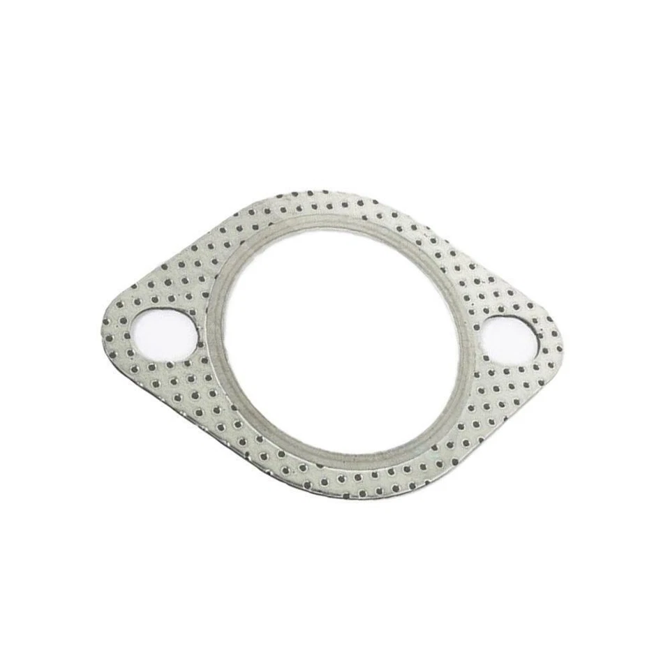 2pcs 51mm 2" Universal Performance Metal Exhaust Repair Gasket 2Bolt Hole Silver - Image 1 of 4