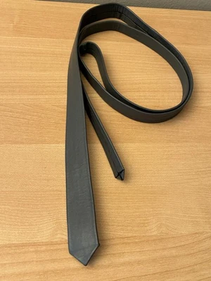 Corbata de cuero ajustada gris vintage, años 80 Ska Mod Rocker New Wave Foto 1 de 4