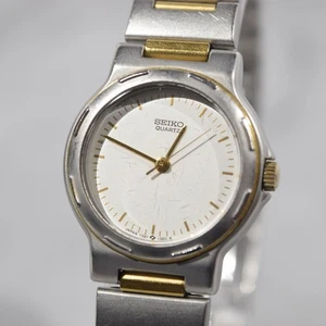 Vintage 70er Jahre Seiko 7321-0270 Damen Quarzuhr silber/goldfarben neue Batterie - Bild 1 von 15