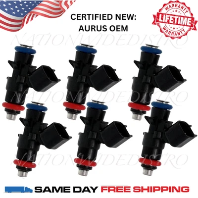 6 件原始设备制造商全新 AURUS 燃油喷射器适用于 2011 - 2019 年克莱斯勒 300 3.6L V6 0280158233 — 第 1/4 张图片