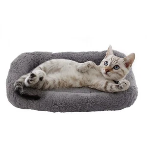 Small Cat Bed Mat Plush Pet Cushion, 15" x 10" Cat Pad with Cozy Pillow Aroun... - Picture 1 of 6