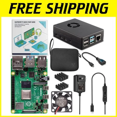 High-Performance Raspberry Pi 4 4GB Starter Kit with Fan-Cooled Aluminum Case - Image 1 of 4