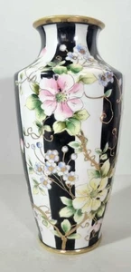 Jarrón antiguo japonés ICE Co pintado a mano de porcelana 25 cm floral años 20-30 - Imagen 1 de 5