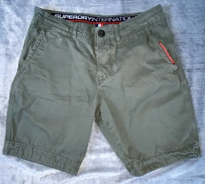 Superdry Pantalones Cortos Hombre Talla S Verde Militar Ejército Grunge Skater Academia Athleisure Foto 1 de 4