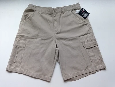 Bugle Boy Cargo Shorts Mens 36 Khaki Tan Multi Pocket Casual Outdoors Cotton NWT - Image 1 of 4