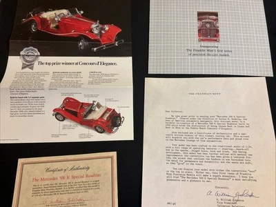 Franklin Mint 1/24 - The Mercedes 500 K Special   Roadster Paperwork/Cert - Image 1 of 4