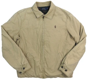 Vintage Polo Ralph Lauren Harrington Jacke Large Beige Herren Full Zip kariert gefüttert - Bild 1 von 14