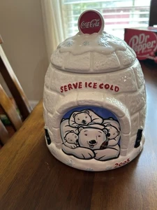 Tarro de galletas/cubo de hielo Coca Cola Polar Bears en iglú 2005 🐻❄️ - Imagen 1 de 15