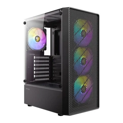 Antec AX26 RGB Elite, Black, Mid-Tower, Tempered Glass Window, 4 x 120mm FRGB Fa - Image 1 of 4
