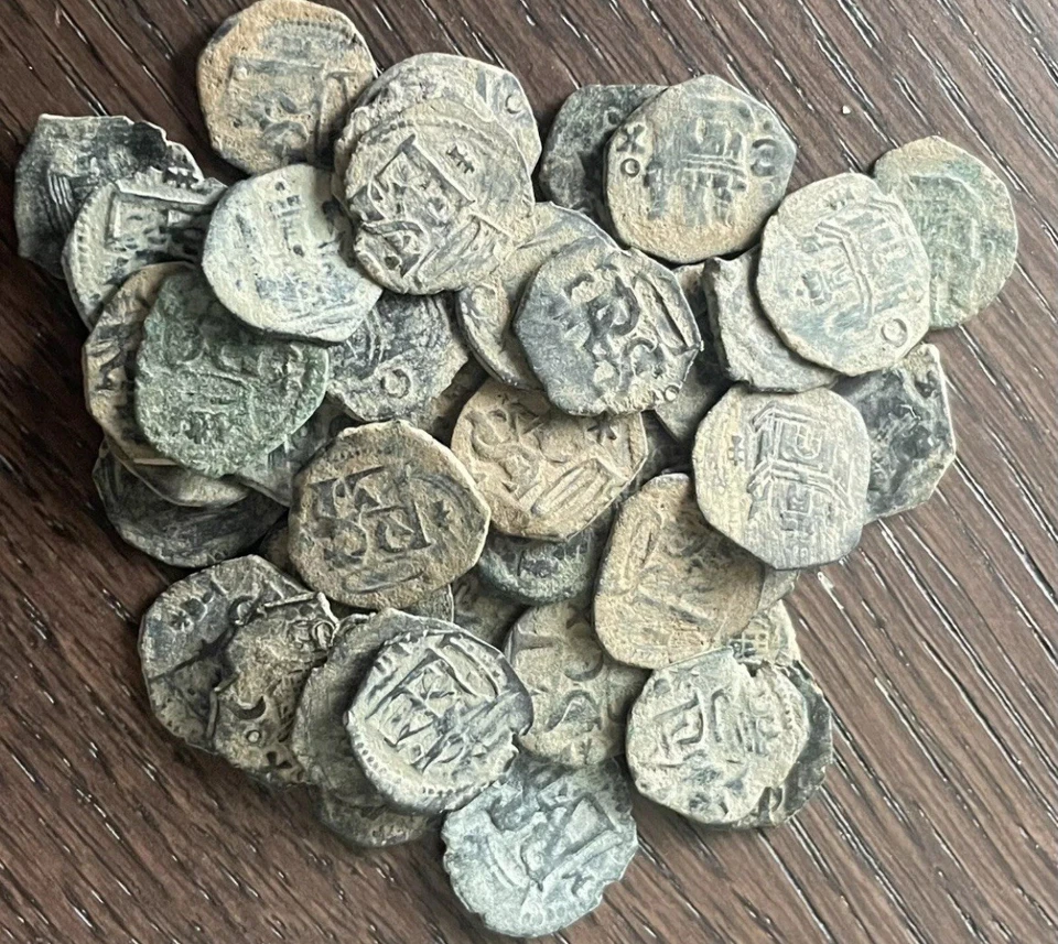 1500 年代 Cuartillo 银 Cob 殖民地西班牙银海盗黄金时代旧西班牙 1c。 — 第 1/1 张图片