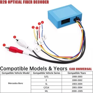 Car D2B Optical Fiber Decoder Adapter for Mercedes-Benz S/SL/C/CL/CLK/E/ML - Picture 1 of 5