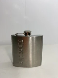 Jaegermeister Stainless Steel Flask 6 oz. w/ Attached Screw Top Logo Advertising - Picture 1 of 4